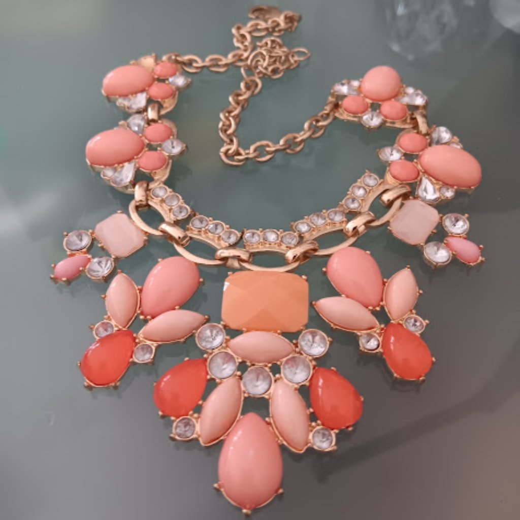 Lee By Lee Angel 12kt Gp Mod/Contemporary Capri Gold Coral/Peach/Pink Necklace
